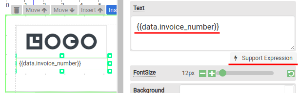 A property that supports Expression